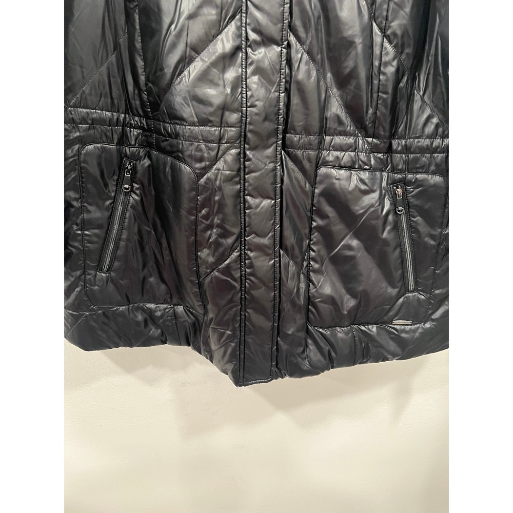 Kenneth Cole Coat Womens Black Quilted Puffer Jacket Sherpa Collar 1X New w Tags - Picture 6 of 16